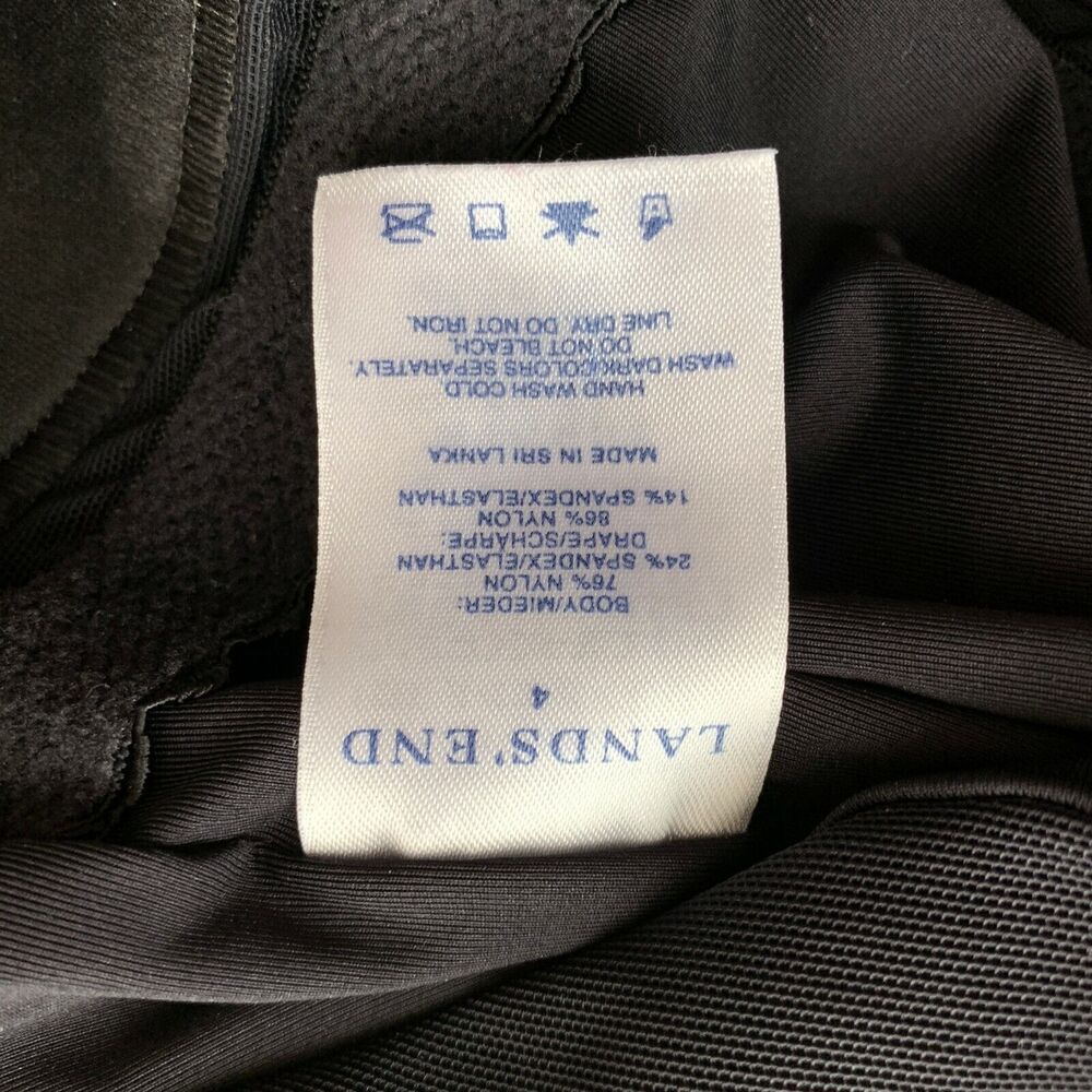 💐 Lands’ End 4 Women’s Black One‑Piece Swimsuit – Ruched Tummy Control Swimwear - Picture 7 of 7